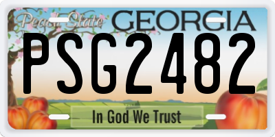 GA license plate PSG2482
