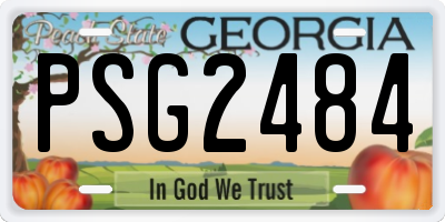 GA license plate PSG2484