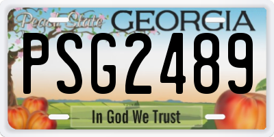 GA license plate PSG2489