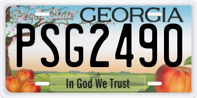 GA license plate PSG2490