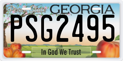 GA license plate PSG2495