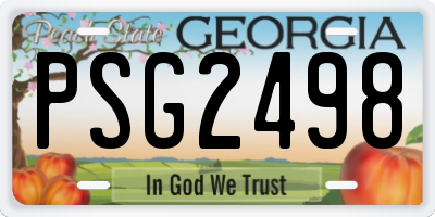 GA license plate PSG2498