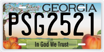 GA license plate PSG2521