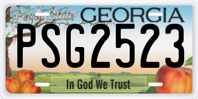 GA license plate PSG2523