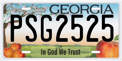 GA license plate PSG2525