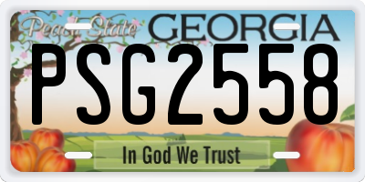 GA license plate PSG2558