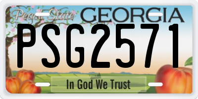 GA license plate PSG2571