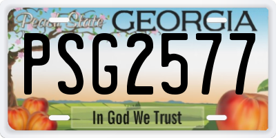 GA license plate PSG2577