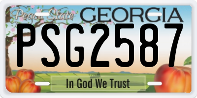 GA license plate PSG2587