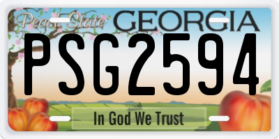 GA license plate PSG2594