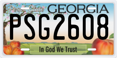 GA license plate PSG2608