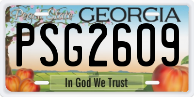 GA license plate PSG2609