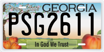 GA license plate PSG2611