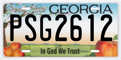 GA license plate PSG2612
