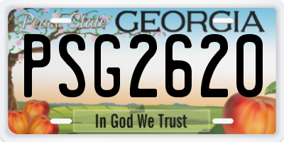 GA license plate PSG2620