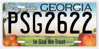 GA license plate PSG2622
