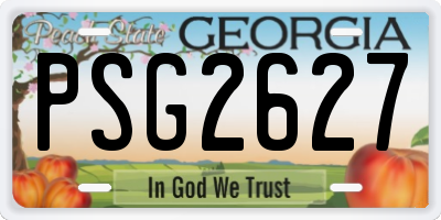 GA license plate PSG2627