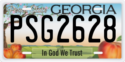 GA license plate PSG2628