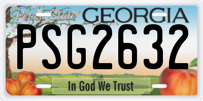 GA license plate PSG2632