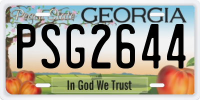 GA license plate PSG2644