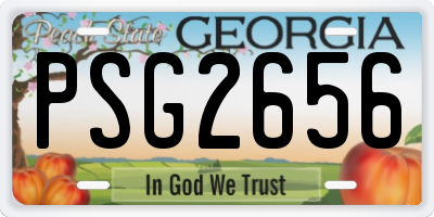 GA license plate PSG2656