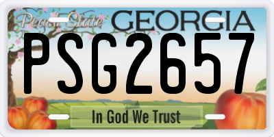 GA license plate PSG2657