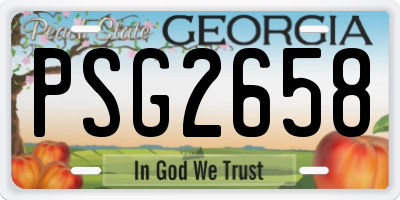 GA license plate PSG2658