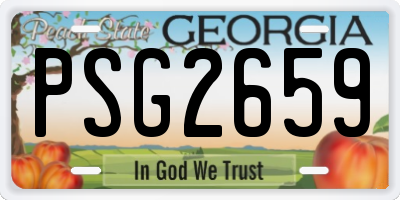 GA license plate PSG2659