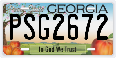 GA license plate PSG2672