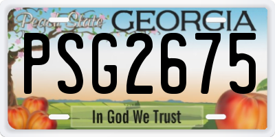 GA license plate PSG2675