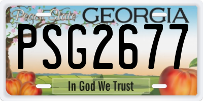 GA license plate PSG2677