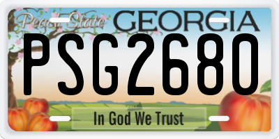 GA license plate PSG2680