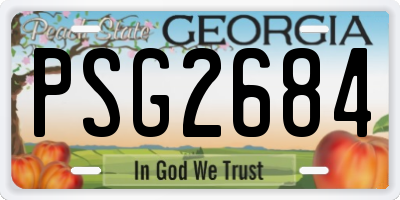 GA license plate PSG2684