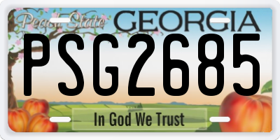 GA license plate PSG2685