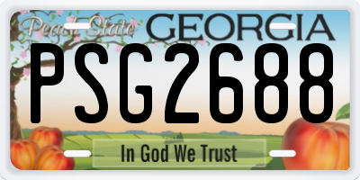GA license plate PSG2688