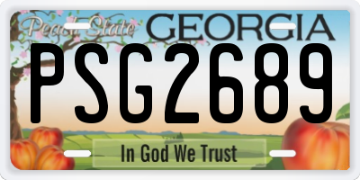 GA license plate PSG2689