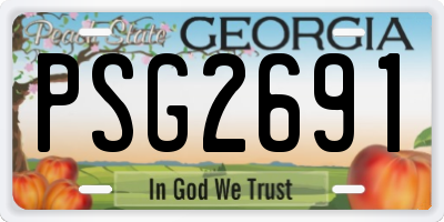 GA license plate PSG2691