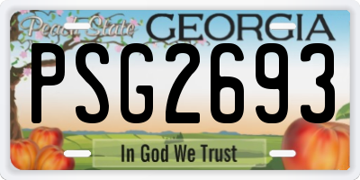 GA license plate PSG2693
