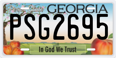 GA license plate PSG2695