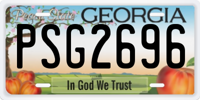 GA license plate PSG2696