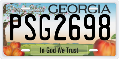 GA license plate PSG2698