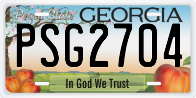 GA license plate PSG2704
