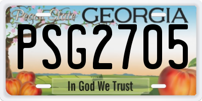 GA license plate PSG2705