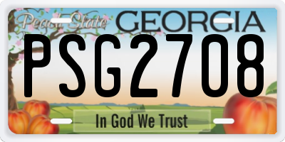 GA license plate PSG2708
