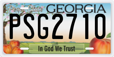 GA license plate PSG2710