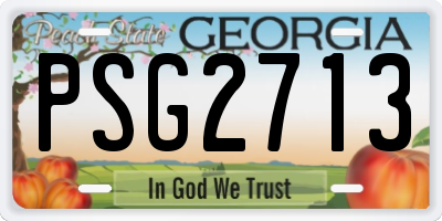 GA license plate PSG2713