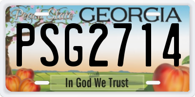 GA license plate PSG2714
