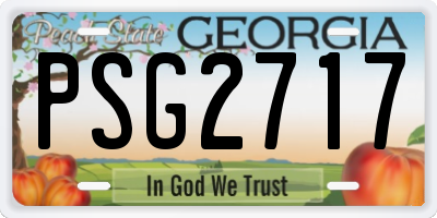 GA license plate PSG2717