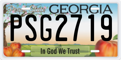 GA license plate PSG2719