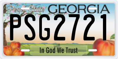 GA license plate PSG2721